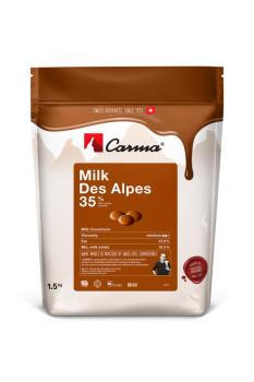 Carma Milchschokolade - Milk Des Alpes 35% - Tropfen 1,5kg